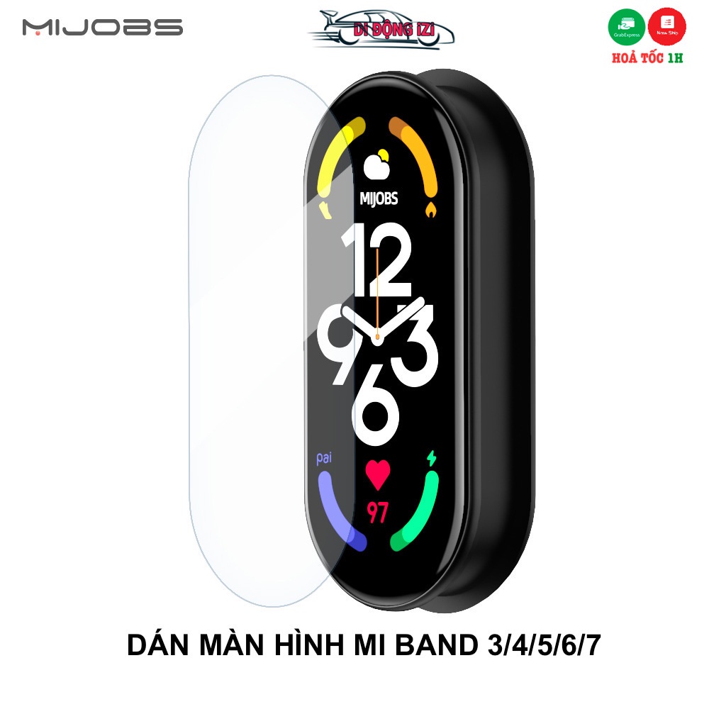 Miếng Dán Màn Hình Cho Mi Band 8/7/6/5/4/3 Mijobs CHÍNH HÃNG - Chống Trầy Xước Cực Tốt