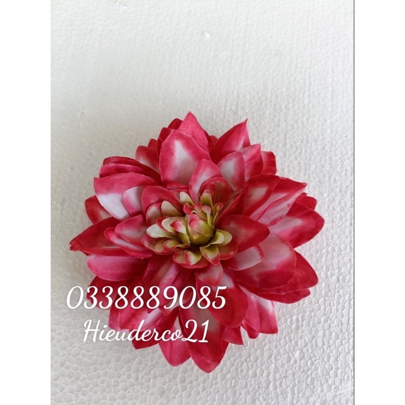 (Size Đại) Đầu bông hoa thược dược lụa cao cấp-trang trí,decor ,làm oản