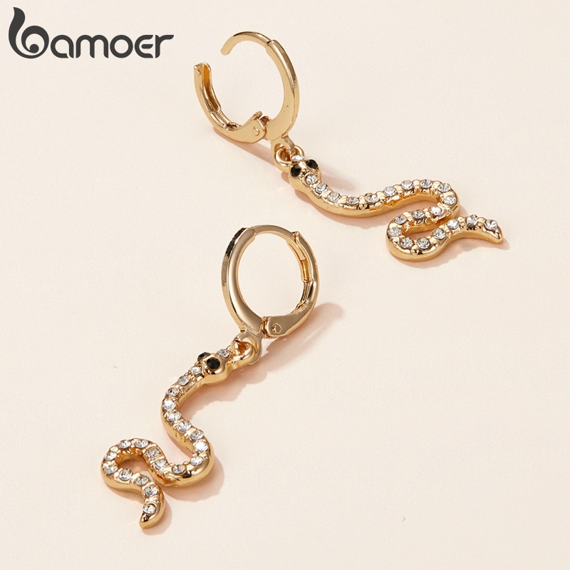 Bông tai Bamoer AIE076 hình rắn thời trang cá tính cho nữ