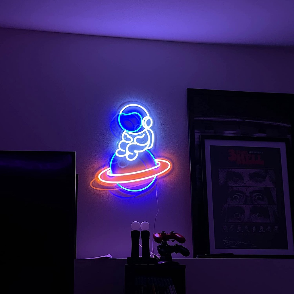Đèn led Neon trang trí hình Phi Hành Gia| Đèn neon trang trí phòng ngủ, treo tường