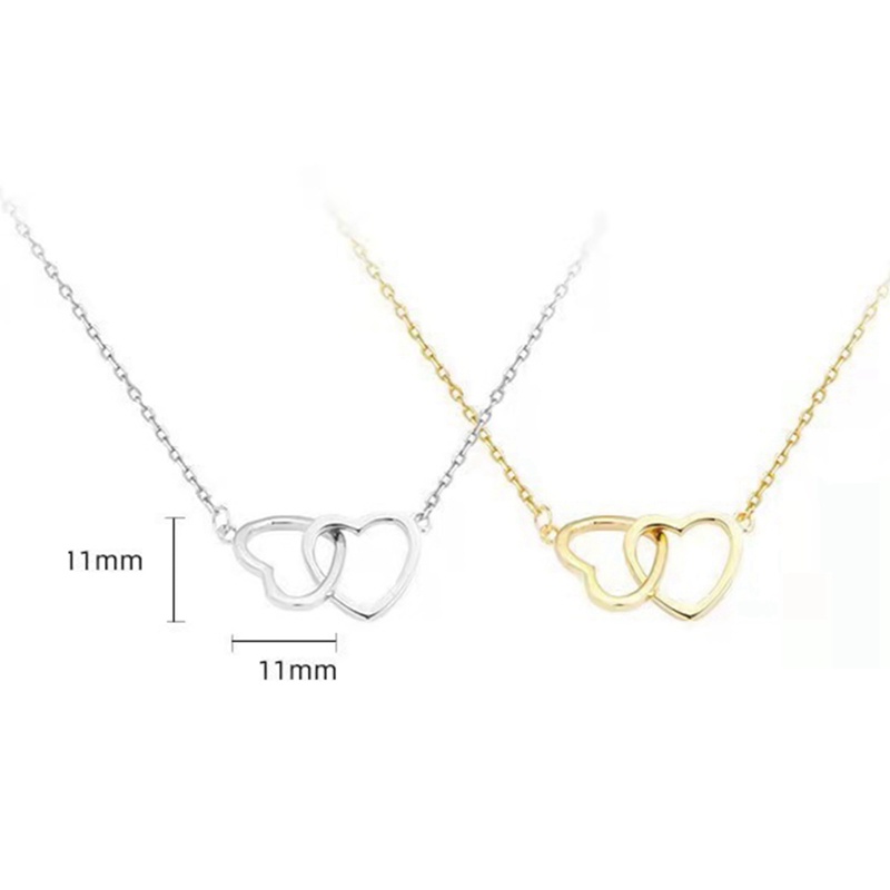 Vòng Cổ Choker Bằng Bạc Mặt Trái Tim Đôi Màu Sắc Dành Cho Nữ