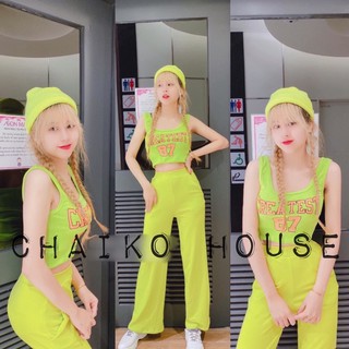 ÁO CROPTOP 2 DÂY BẢN TO XANH NEON 78