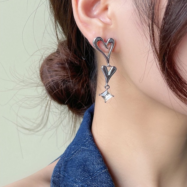 Bông Tai Mạ Bạc 925 Thiết Kế Ngọt Ngào Thời Trang Hàn Quốc