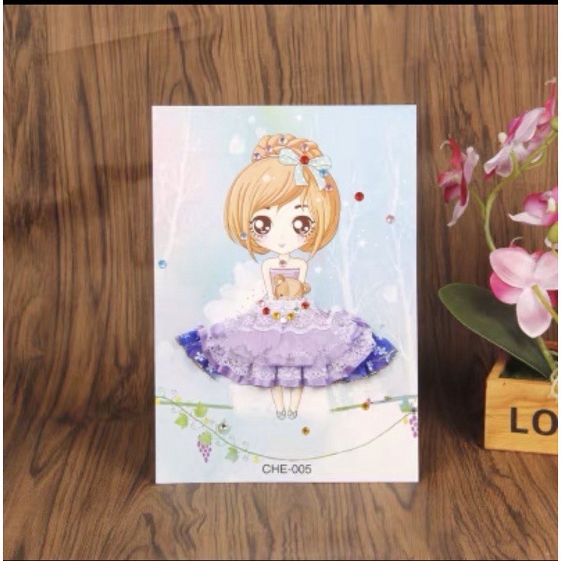 Tranh Dán Váy Công Chúa Kèm hạt Cườm Đính Váy Nhiều mẫu cho bé