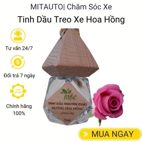 Tinh dầu treo xe ô tô mùi Hoa Hồng thiên nhiên nguyên chất treo tủ quần áo phòng ngủ 7ml MỘC Mitauto