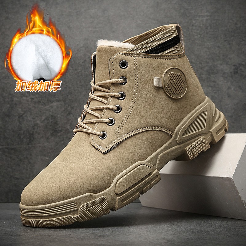 Giày Boot Martin Cổ Cao Chất Liệu Cotton Giữ Ấm Mùa Đông Phong Cách Anh Quốc Mới 2021 Cho Nam | BigBuy360 - bigbuy360.vn