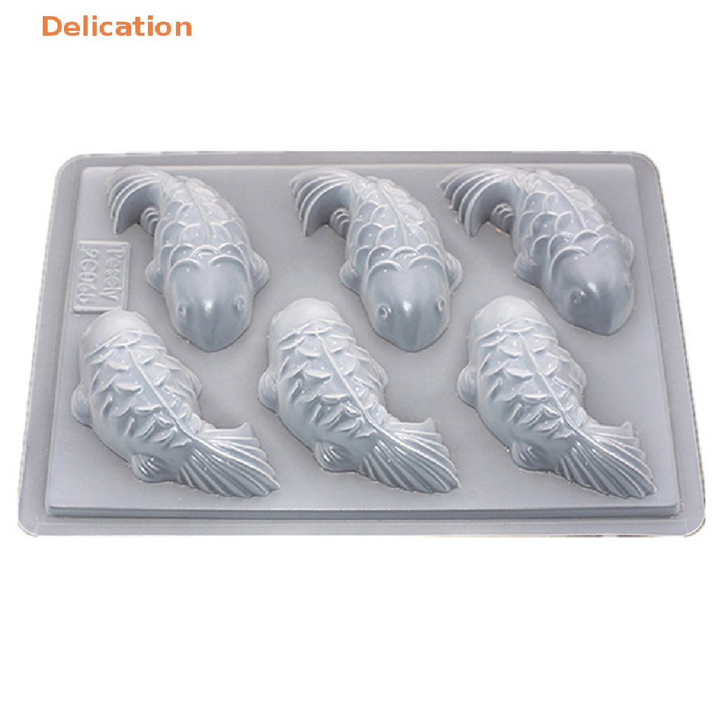 1 Khuôn Silicone Làm Bánh / Xà Phòng 6 Lỗ Hình Cá Chép 3D DIY