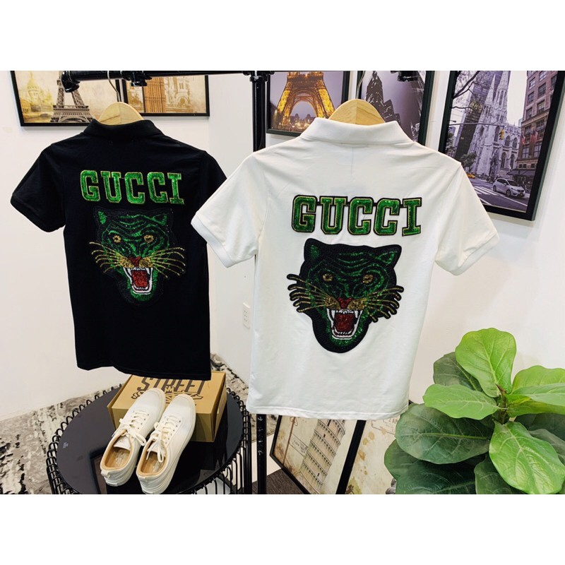 Áo thun GC đính kim sa hoạ tiết Hổ Xanh chất liệu Cotton cực xịn mát lạnh