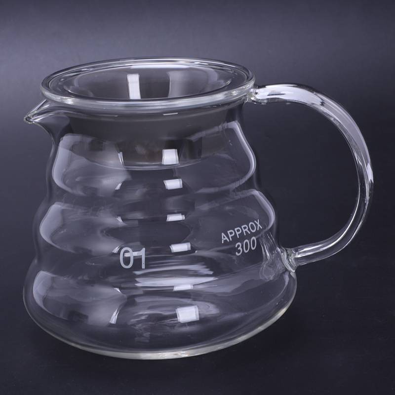 V60 Pour Over Glass Range Drip Coffee Pot Percolator Clear 360Ml