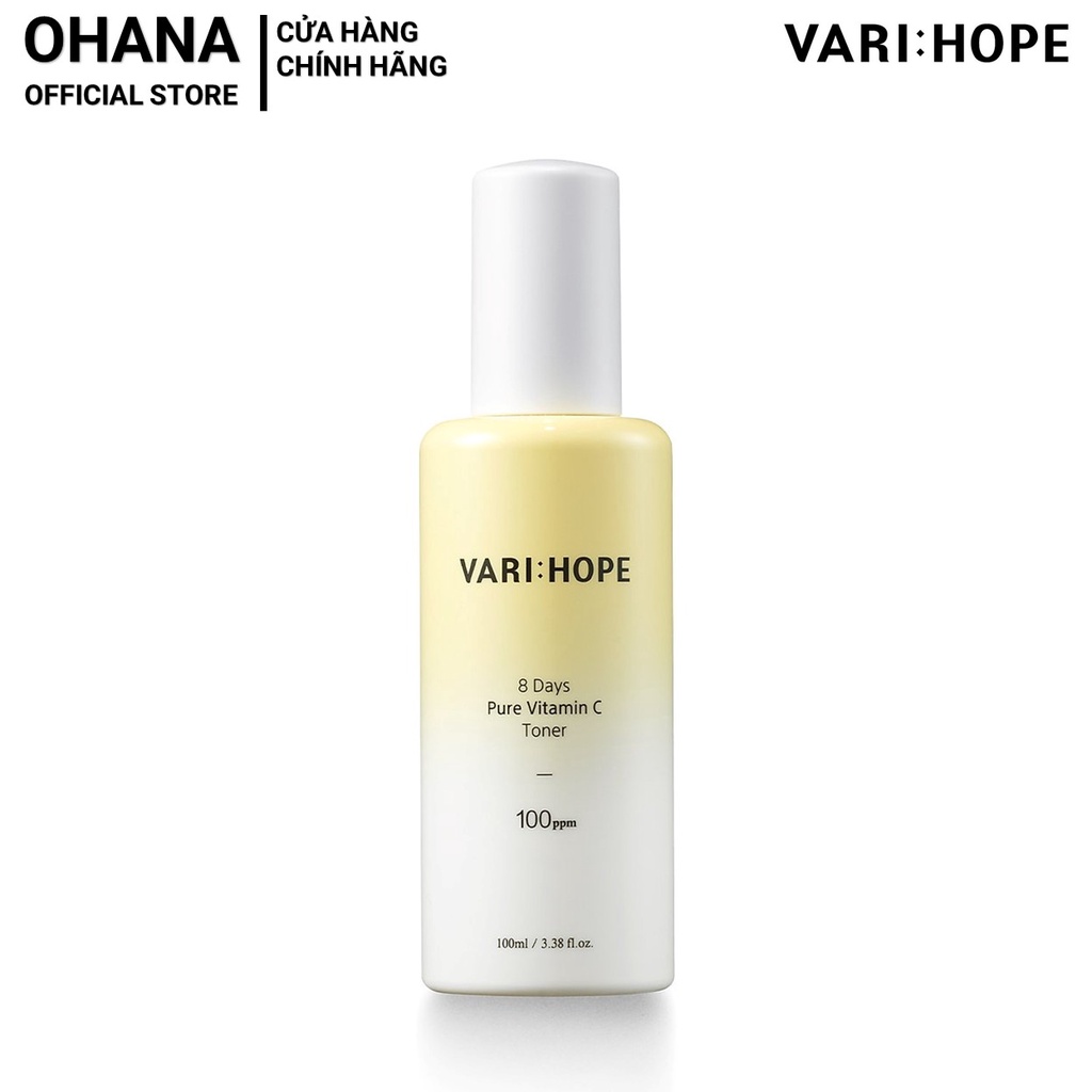 Nước Hoa Hồng dưỡng sáng da Vari:hope 8 Days Pure Vitamin C Toner 100ml