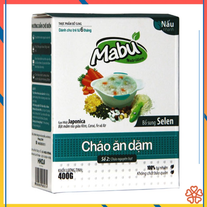 Cháo ăn dặm Mabu số 2 nguyên hạt (400g)
