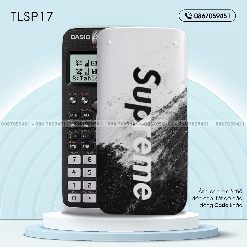 Skin dán máy tính CASIO In Hình Thương Hiệu SupermeeBộ 4  tlspb4