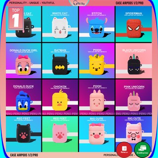 Vỏ Bao Đựng Bảo Vệ Hộp Sạc Tai Nghe, Case Airpods 2/1/inpods i12 Sillicone Chống Va Đập, Bám Bẩn Hoạt Hình 1 Pé Nụ