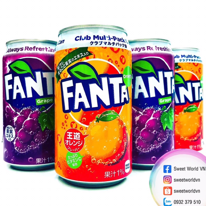 Nước ngọt Fanta cam / nho tím (330ml) - Nhật Bản