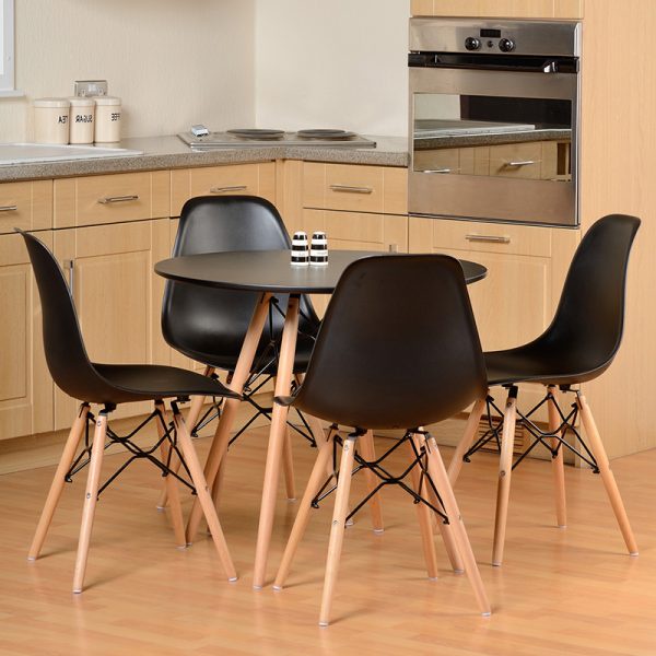 BÀN EAMES TRÒN Đường Kính 60cm chân Gỗ Bàn Làm Việc,Bàn Ăn,Cafe-Hàng Nhập Khẩu
