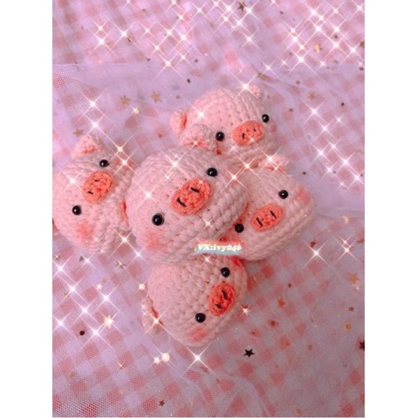 Móc khoá con heo handmade