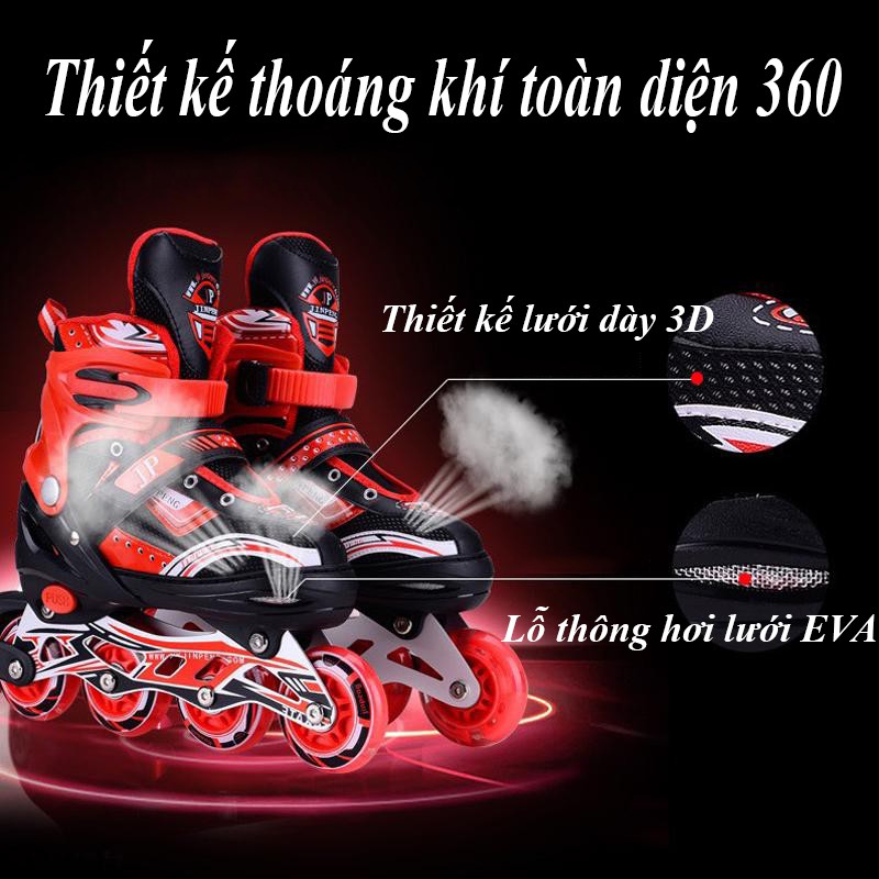 Giày patin Giày trượt patin Trẻ Em Người Lớn Cao Cấp Kèm Bộ Bảo Hộ (chân, tay, mũ) TB122