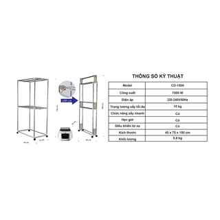 MÁY SẤY QUẦN ÁO SAIKO CD-1500