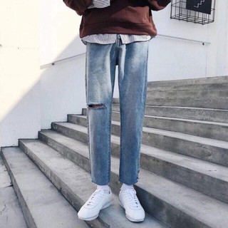 Quần jean baggy rách 1 bên gói