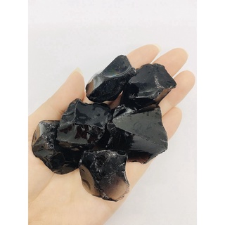 Purify & Cleanse Đá Thô Obsidian Đen Phong Thủy Trang Trí Raw Black Obsidian Healing Stone Crystal Charka Size 3cm