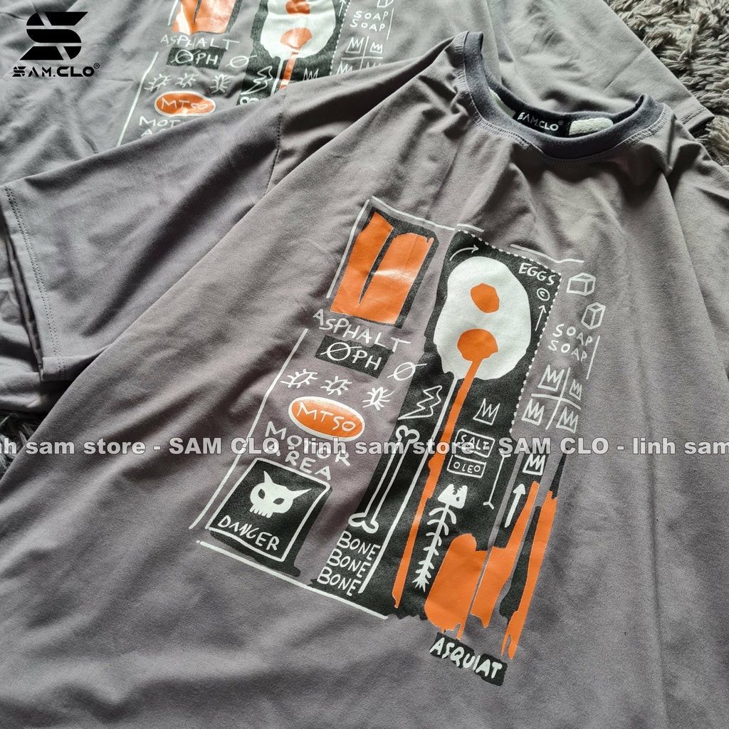 Áo thun nam nữ tay lỡ SAM CLO phông form rộng dáng Unisex, mặc cặp, nhóm, lớp in hình TRỨNG ỐP LA chữ DANGER