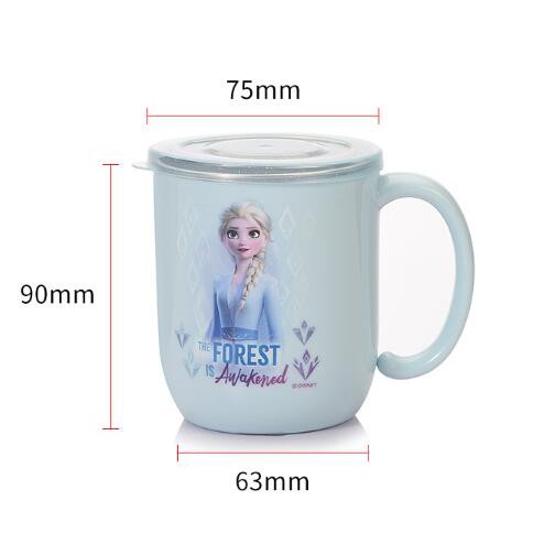Cốc nước bằng thép không gỉ có nắp đậy in hình công chúa Disney Elsa Frozen 2 cho trẻ em