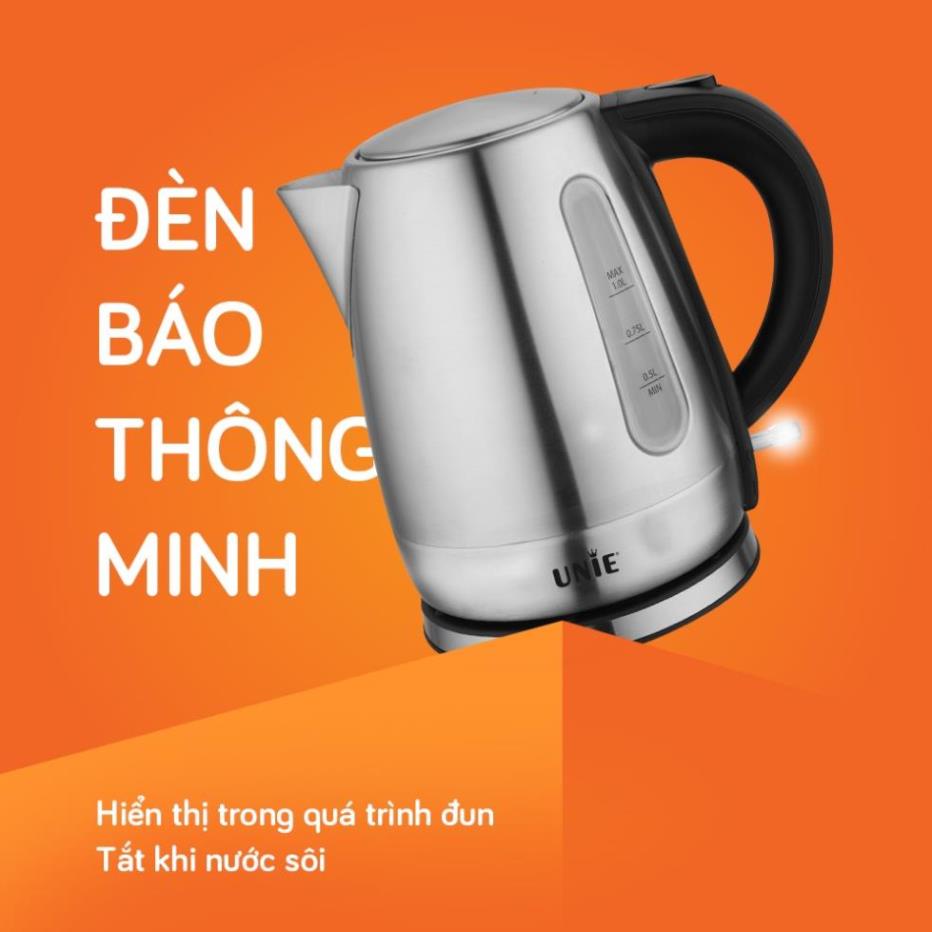 Ấm siêu tốc, bình đun nước inox Unie UE-300 1 Lít, công suất 1850W bảo hành chính hãng 12 tháng -NM