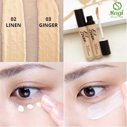 Kem Khuyết Điểm Clio Kill Cover Liquid Concealer độ che phủ siêu tốt