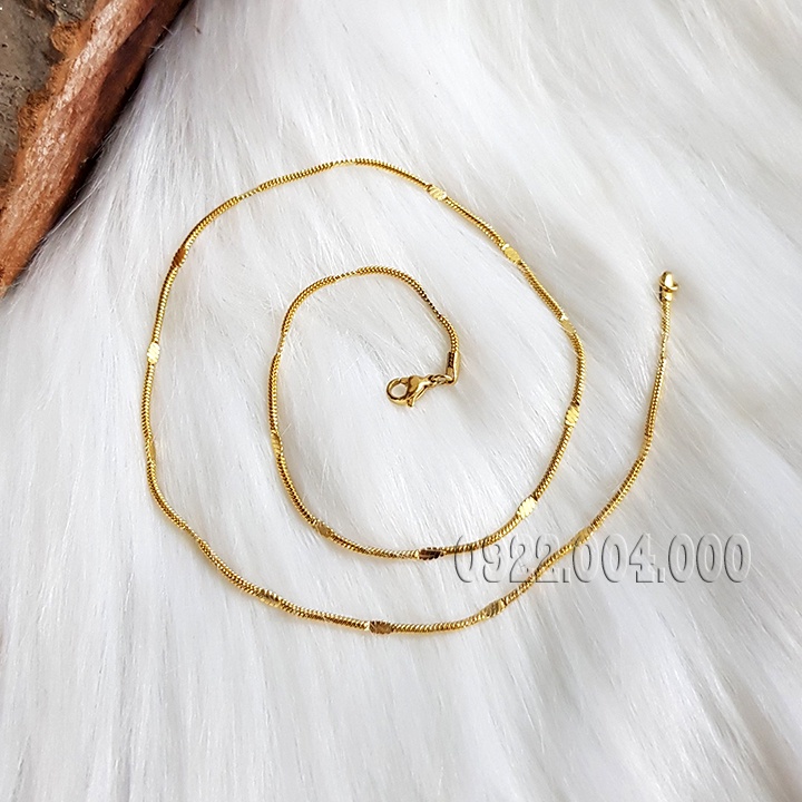 Dây chuyền trụ tròn dập khúc mạ vàng DZ1806