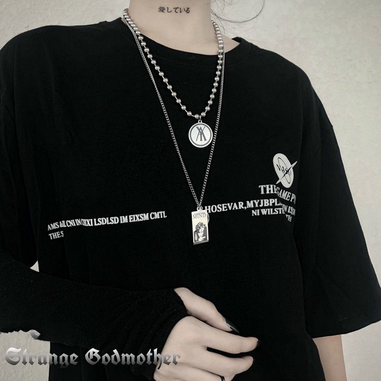 Dây chuyền nhiều lớp phong cách hip hop cá tính