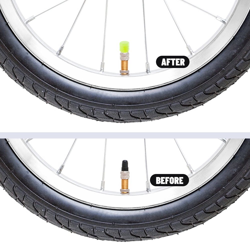 Set 1 / 4 Nắp Van Lốp Xe Hơi / Xe Máy Chống Bụi Màu Vàng Lá Dạ Quang Thông Dụng