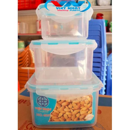 [ BAO GIÁ SHOPEE ] Hộp Đựng Thực Phẩm, Hộp Nhựa Vuông Bảo Quản Đồ Tươi Việt Nhật No 6537 - Để Tủ Lạnh Giữ Nhiệt Tiện Lợi
