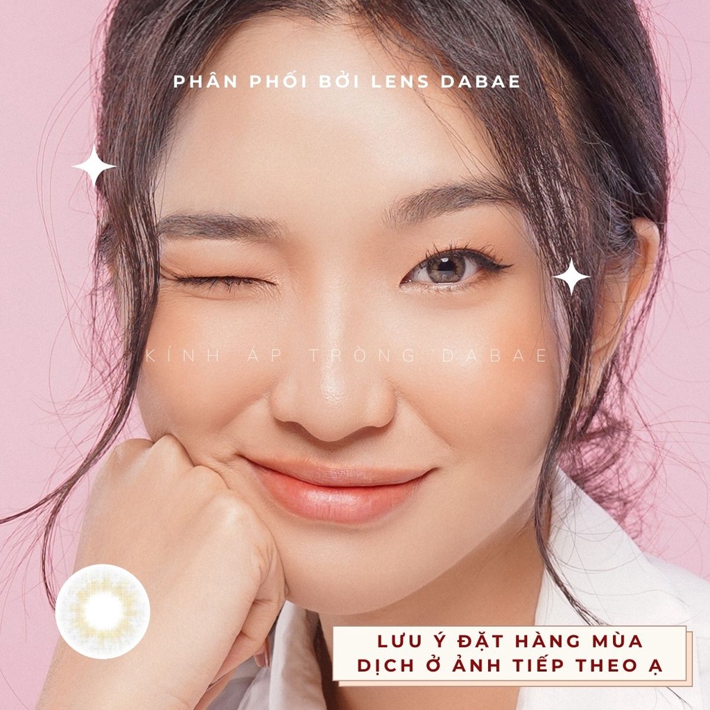 lens mắt cận xám gray pha nâu brown tự nhiên kính áp tròng Hàn Quốc FIT ME GRAY DABAE