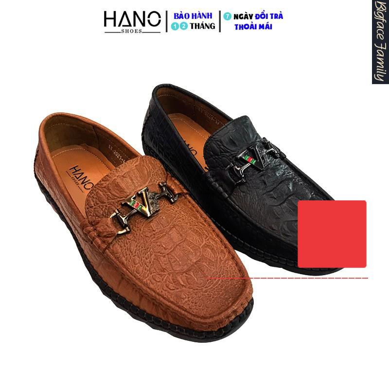 Giày Lười Nam Da bò, Giày Mọi Nam Trung Niên Cao cấp Đai Khóa V Đế Khâu cao su đúc Siêu Bền cực Êm - HA