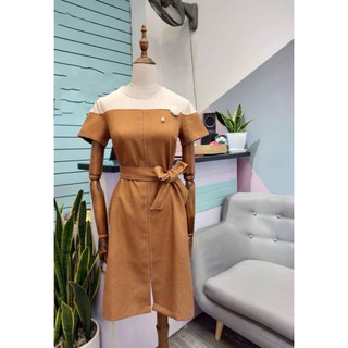váy vàng bò phối trắng