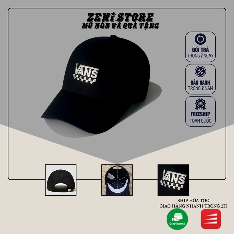 Mũ lưỡi trai, Nón kết xuất khẩu Zeni Store thêu logo nổi Van.s Siêu HOT Freeship, Full Hộp