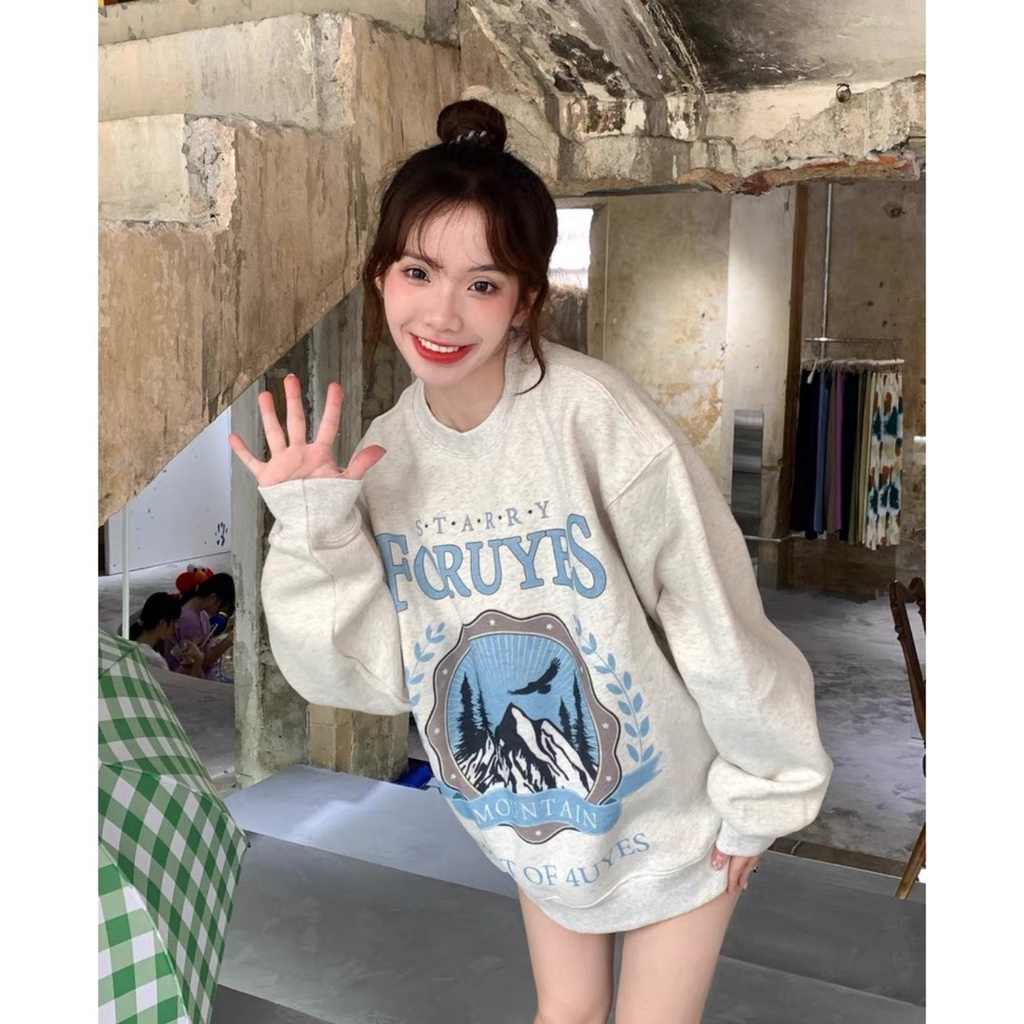 Áo thun dài tay cây núi RUBY HOUSE86 chất bo tăm dầy đẹp, from rộng, tay to, unisex