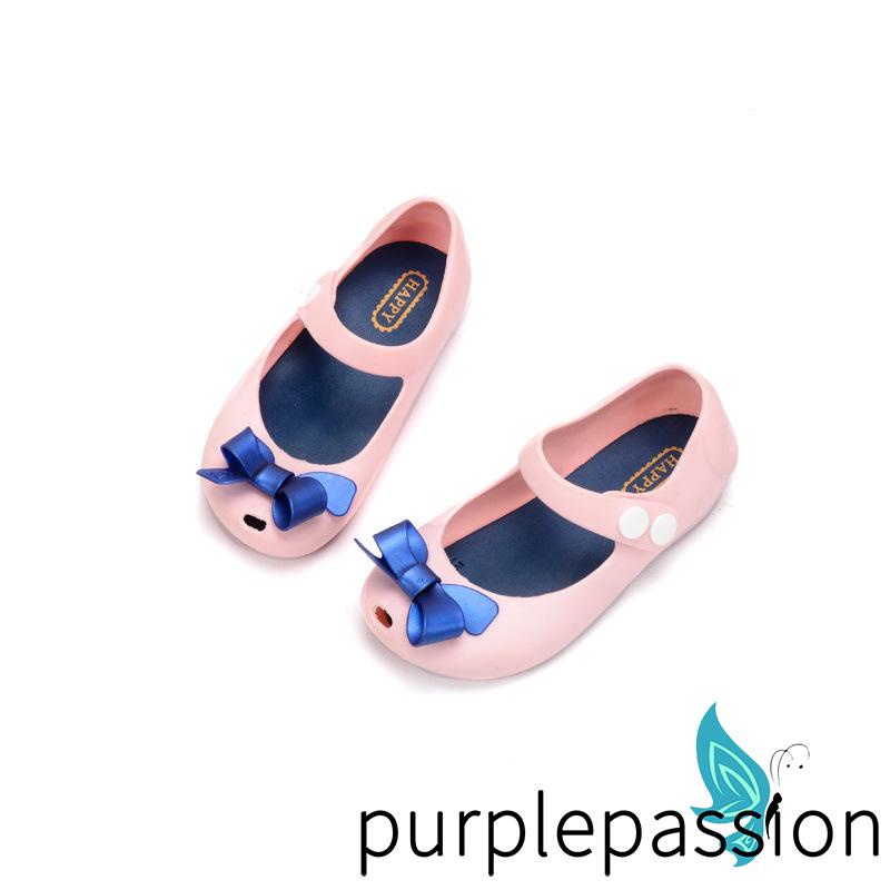 Giày sandal chống trượt thoáng khí đính nơ thời trang mùa hè cho bé gái