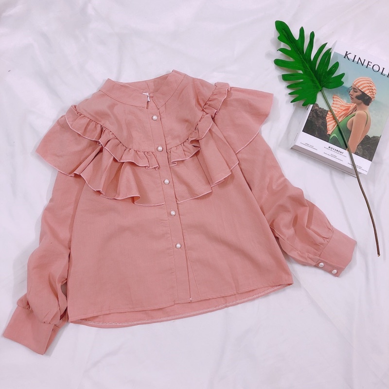 Áo Nữ Cổ Trụ Bèo Tay Phồng Chất Mát  - Jancaroshop