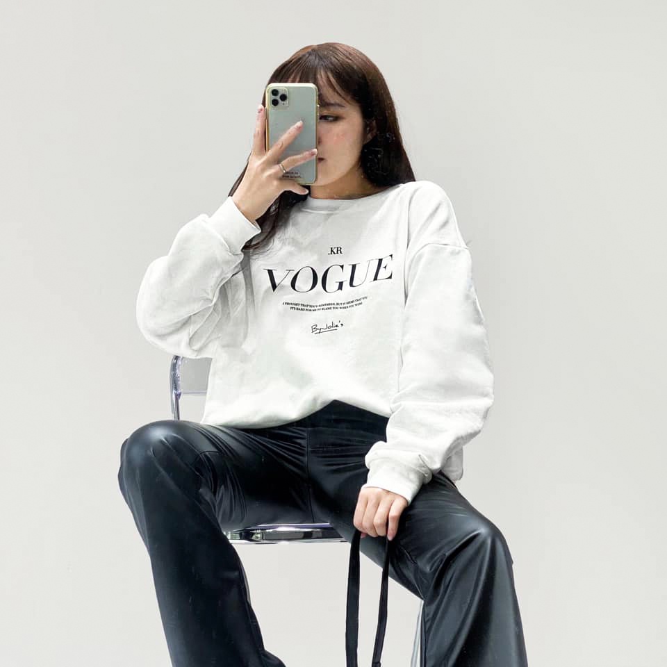 Áo Sweater VOGUE Nam Nữ unisex phong cách Hàn Quốc cá tính, Chất nỉ bồng đẹp HALEY HD292