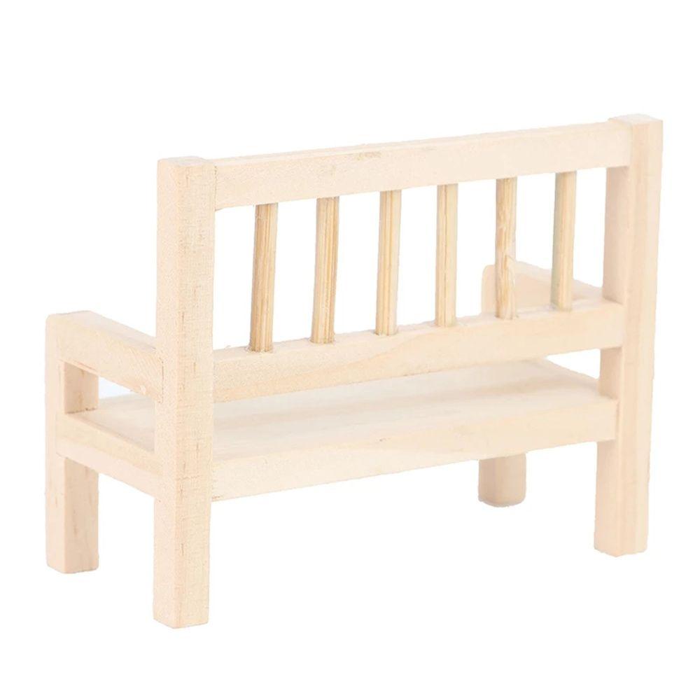 Mô Hình Ghế Dài Mini Bằng Gỗ Độc Đáo Trang Trí Nhà Búp Bê REBUY1 1: 12