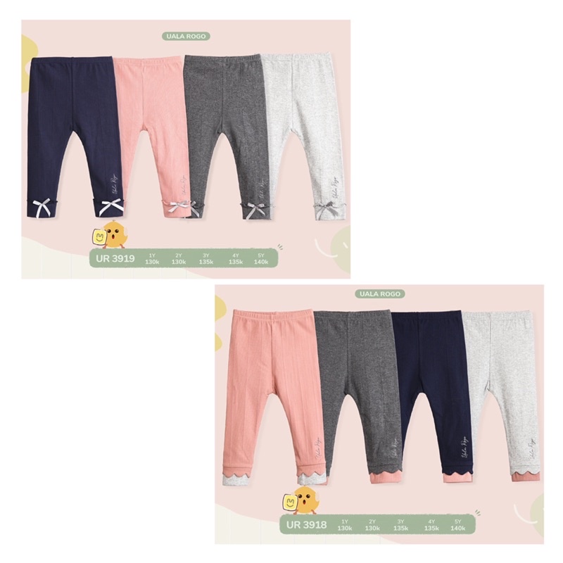 Quần Legging Cotton Tăm Cho Bé Gái UalaRogo