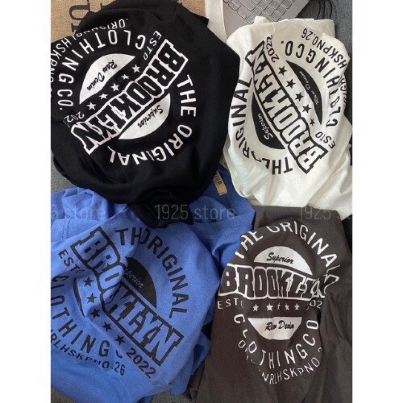 Áo phông tay lỡ BROOKLYN chất cotton khô 3158 / dài 71 rộng 55