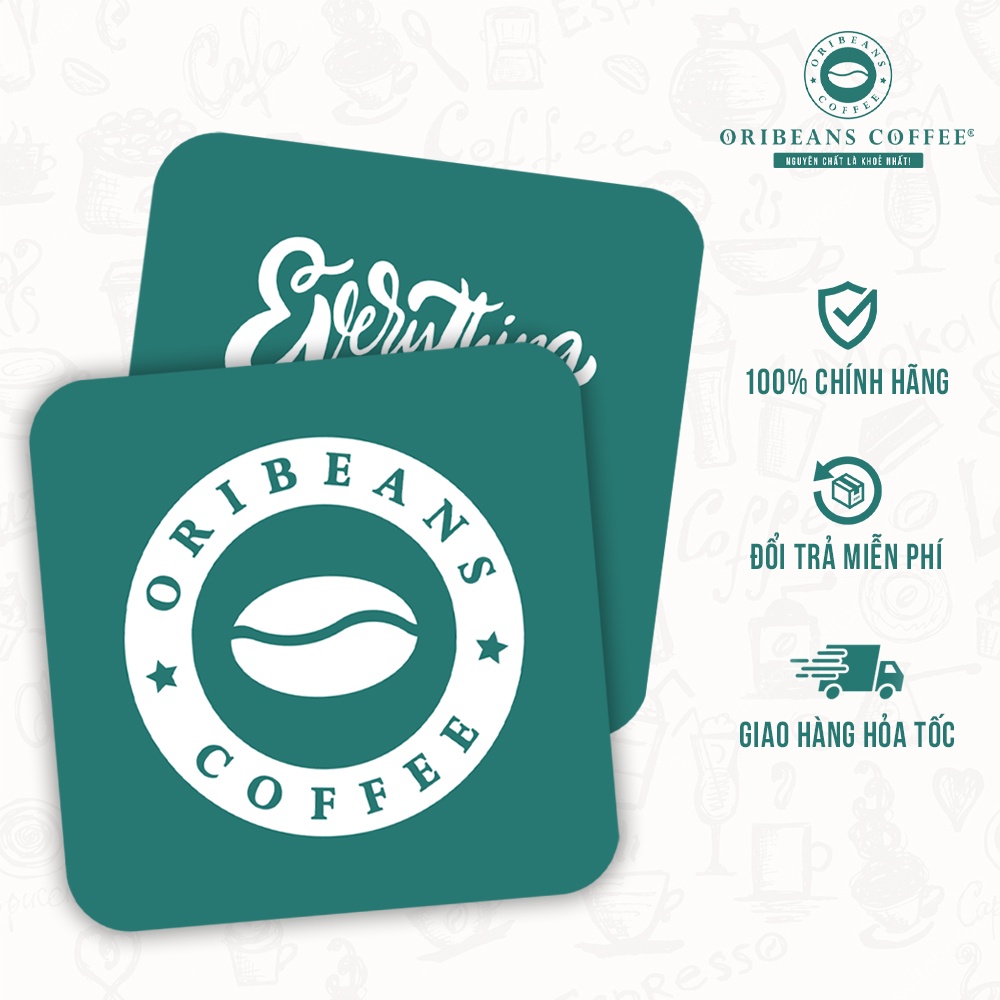 Đế lót ly cà phê ORIBEANS, miếng lót ly, lót cốc chống trượt, bằng giấy ép cao cấp, bảo vệ môi trường, tiện lợi, an toàn