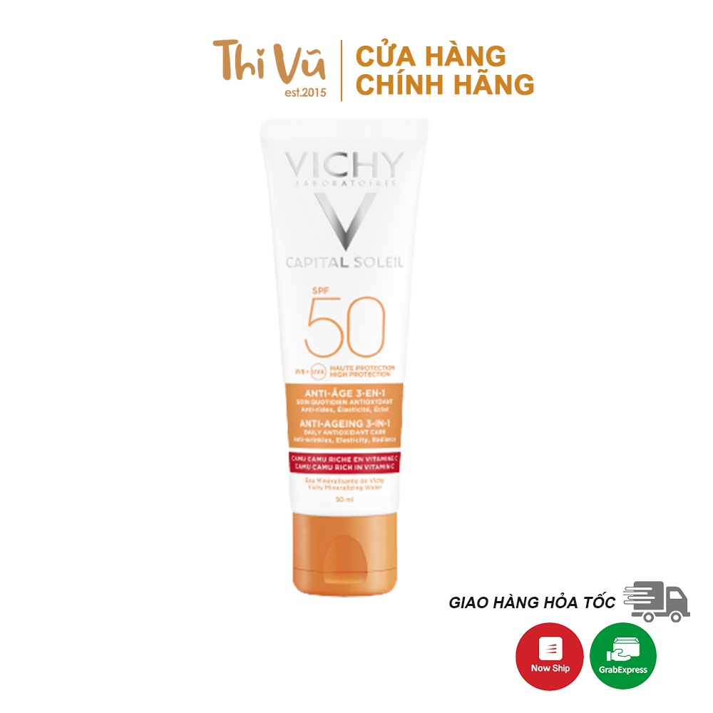 Kem chống nắng Vichy Capital Soleil Anti age 3 en 1, kem chống nắng chỗng lão hóa - Thi Vũ