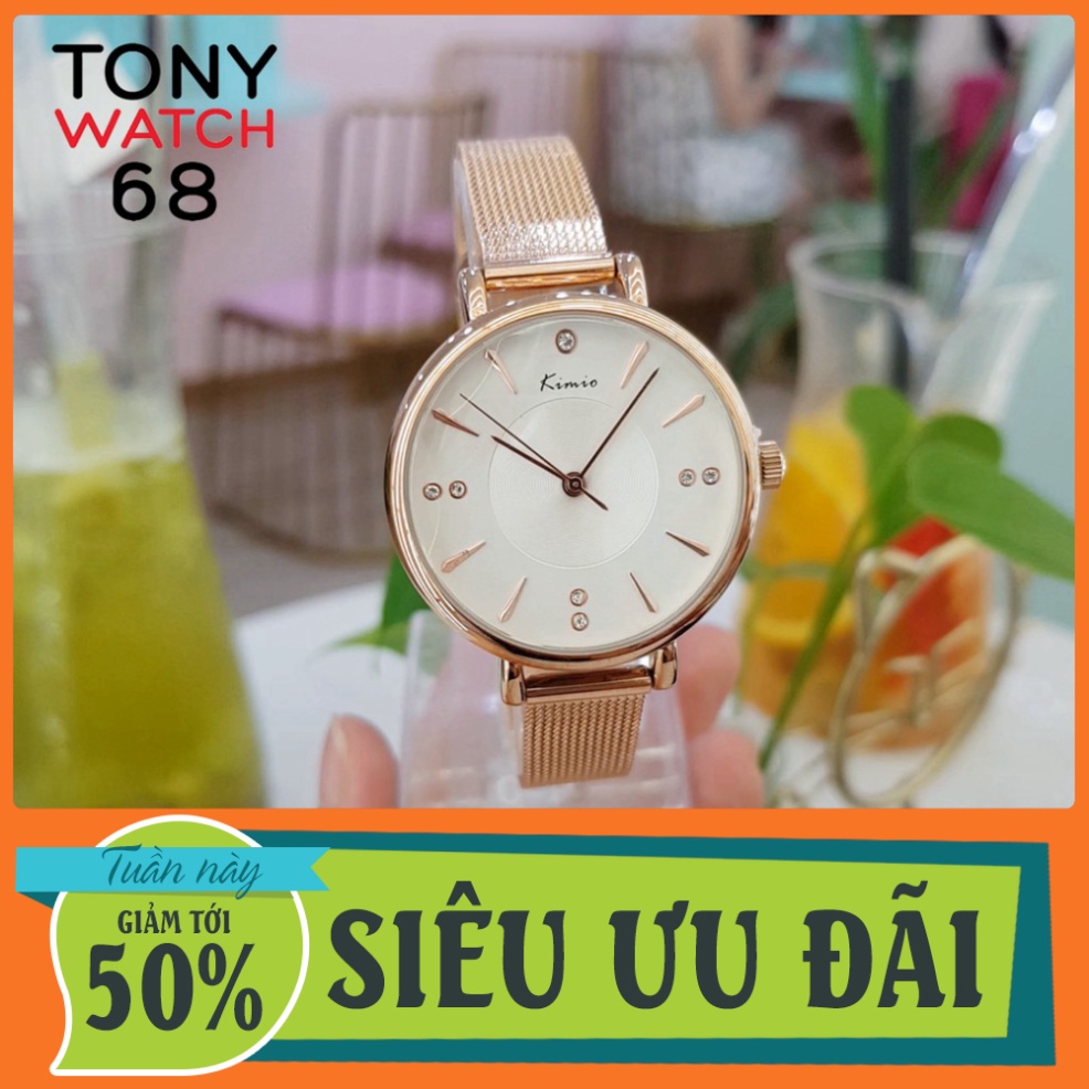 CHỈ HÔM NAY Đồng hồ nữ Kimio dây vàng hồng mặt số ngọc đơn giản hàng cao cấp chống nước chính hãng Tony Watch 68 ...