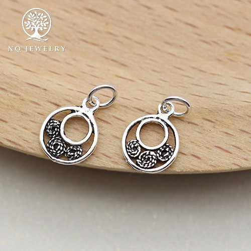 Charm bạc mặt hollow retro treo - NQ Jewelry