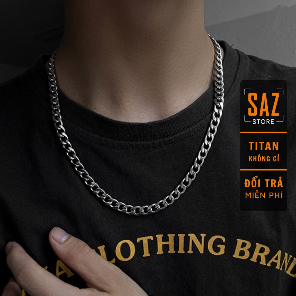 Vòng cổ thép không gỉ dây xích nhiều kích thước phong cách Hiphop, Hàn Quốc dành cho nam nữ Unisex- Chuỗi trơn