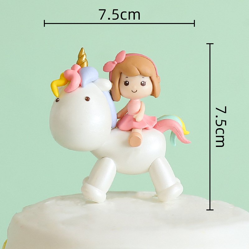 Đồ chơi trang trí Bé gái cưỡi peony