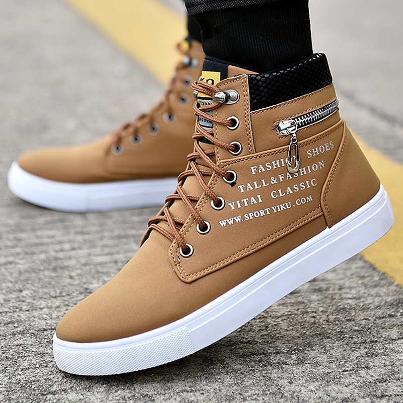 Giày Bốt Martin Cổ Cao Có Dây Buộc Size 38-47 Phong Cách Retro Cho Nam